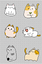 猫咪手绘免扣素材