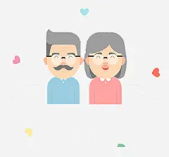 卡通老头老婆免抠素材 彩画 设计图片 免费下载 页面网页 平面电商 创意素材 png素材