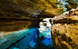 巴西沙帕达迪亚曼蒂纳国家公园中的蓝井洞穴