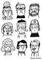 Mugshots : A selection of characters based on sketchbook drawings