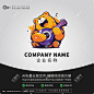 卡通小熊弹吉他LOGO
