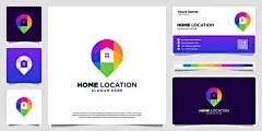 家庭，位置，定位，logo标志名片矢量图设计素材