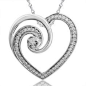 $149 1/5 CT. T.W. Diamond Swirl Heart Pendant in Sterling Silver - Zales