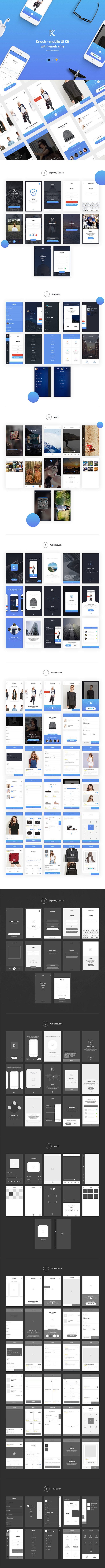 耳目一新的APP UI KITS& 线框...