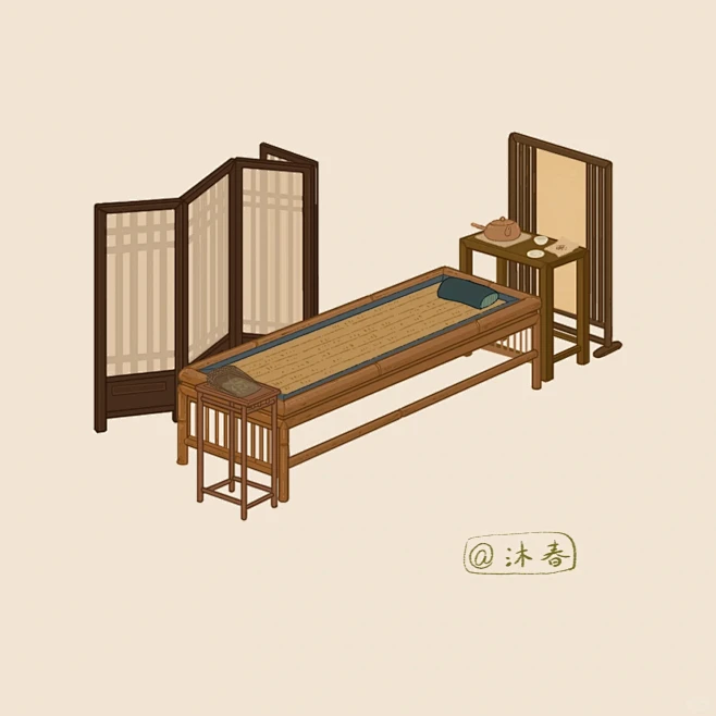 古代医馆小屋家具拆分