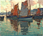 Edgar Payne (1883-1947). The Harbor, Douarnenez, France. Oil on Canvas, 20 x 24 in.: 