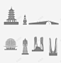 创意手绘旅游杭州地标图 页面网页 平面电商 创意素材