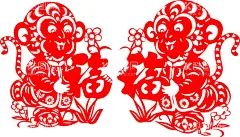 猴子剪纸  - 源文件下载【酷图网】窗花,剪纸,猴子,猴年窗花剪纸,剪纸窗花,猴子剪纸,