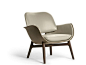 Upholstered leather armchair with armrests MARTHA By Poltrona Frau design Roberto Lazzeroni