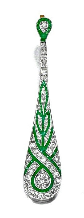 Art Deco Emerald & D...