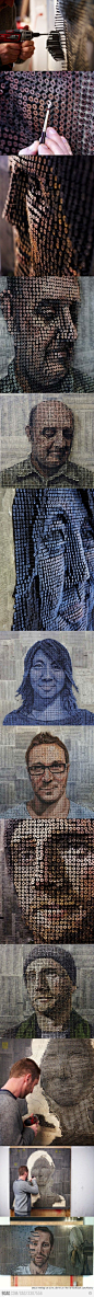  Amazing 3D portraits made out of screws by Andrew Myers.
Wow~这个空间结构感需要非常清晰才可以啊~