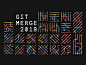 Git Merge 2018 branding event conference pattern lines merge git github