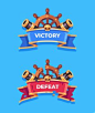 Victory and defeat illustrations for a pirate game