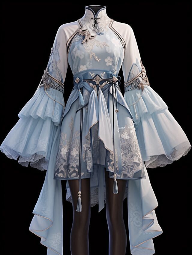 粉蓝色系-骑士服