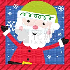 圣诞老人,圣诞节,性格,可爱的,边框,传统,披肩,贺卡,圣诞帽,雪