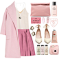 A fashion look from December 2013 featuring pink cami, wool blend coat and pink skirt. Browse and shop related looks.