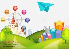 快乐的城堡插画 页面网页 平面电商 创意素材