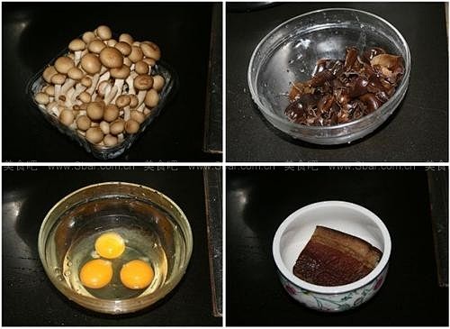 如何做小菇木樨炒腊肉的做法（荤素搭配）