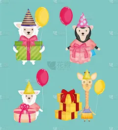 幸福,生日卡,动物主题,性格,华丽的,事件,请柬,周年纪念,问候