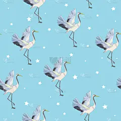 式样,鹤,华丽的,传统,和服,壁纸,天鹅,装饰物,鸟类,复古