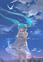 happy birthday to miku p站 二次元 插画 初音未来 miku 诞生祭2012