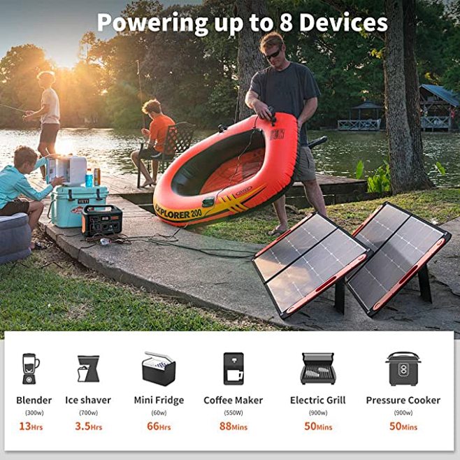 Jackery 便携式充电站探险者 1000，1002Wh 太阳能发电机（太阳能面板可选）带 3x110V/1000W