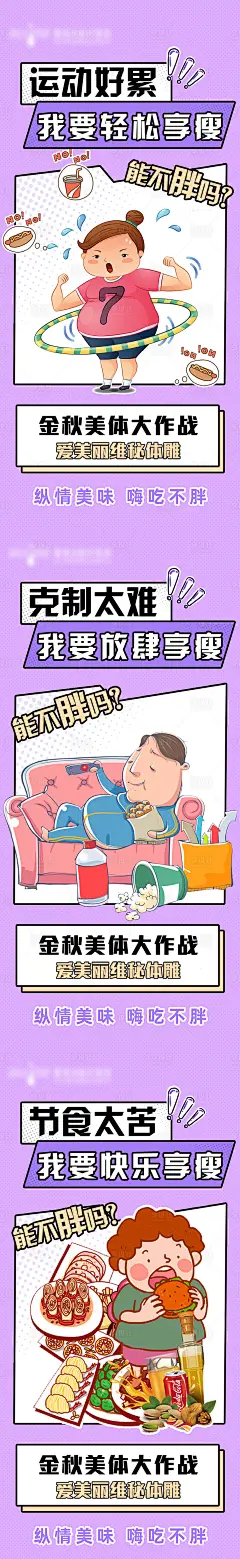 减肥减脂动漫科普系列海报-源文件