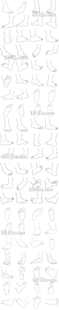 092 绘画素材 多角度脚部足部线稿 手绘动漫动画人体动态速写-淘宝网