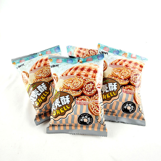 众星NBR原味芝麻味贝壳酥网红休闲膨化零...