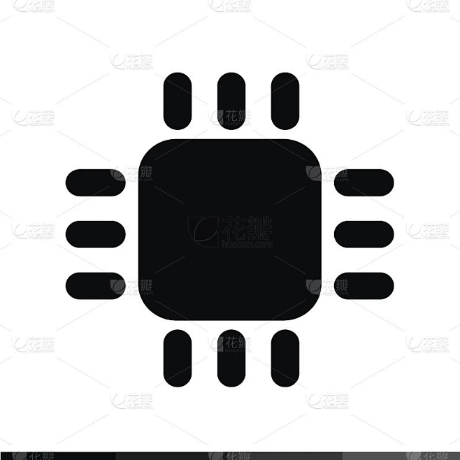 计算机CPU图标插图设计素材-花瓣网