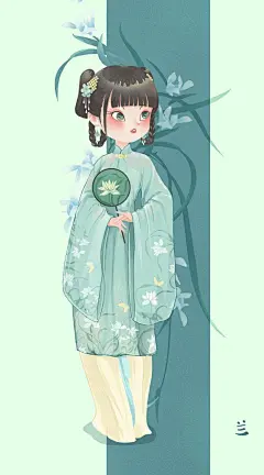 Chibi cổ trang dọc (Ảnh: @小草棚)