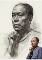 素描头像男中年