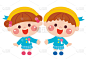 入场仪式上的男孩和女孩插图素材