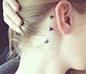 漂亮小清新燕子耳后纹身图案