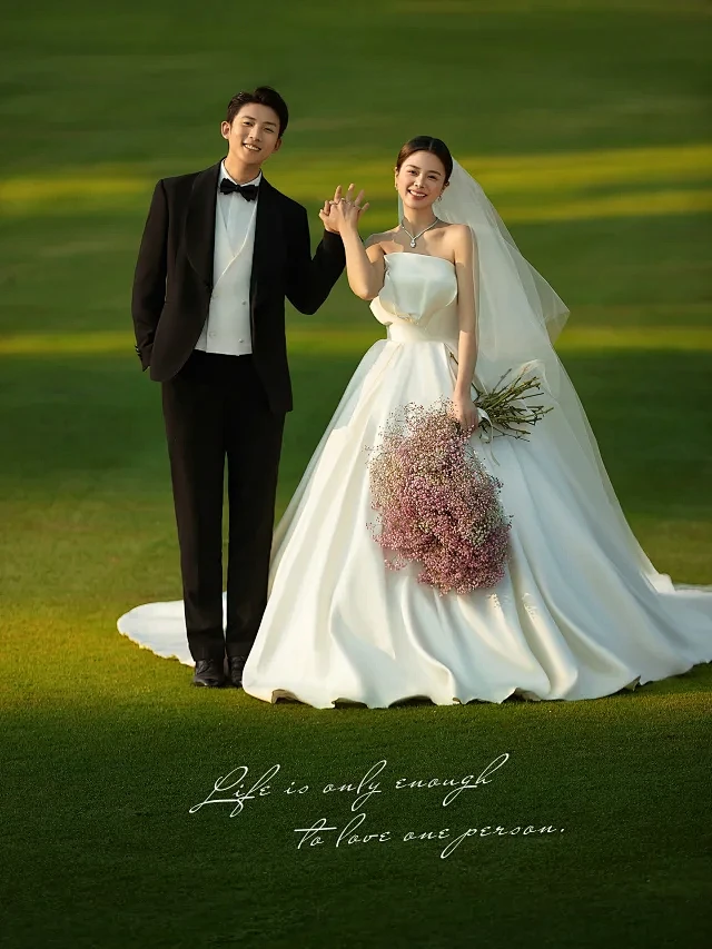 超有少女心公主风草坪婚纱照真的美哭我