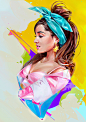 Ariana Grande, SZA, Childish Gambino, Kendrick Lamar : Hip-Hop, Pop, R'n'B Stars illustrations