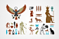 埃及的标志，符号和元素矢量图形 #采集大赛#