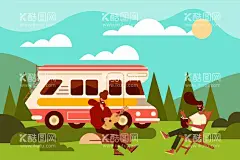 露营  - 源文件下载【酷图网】露营,房车,矢量房车,卡通房车,手绘房车,房车插图,房车插画,扁平化风景,男人休闲,度假,烧烤,男人度假,帐篷,篝火,木头,弹吉他,旅游,旅行,夏天,春天,卡通风景,自然风景,矢量人物,卡通人物,手绘人物,人物插画,扁平化人物,生活人物,生活场景,生活插画,休闲人物,日常生活