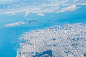 Aerial SF Bay : Two frame composite photograph of the SF Bay Metropolitan Area, shot from Alaska Airlines.