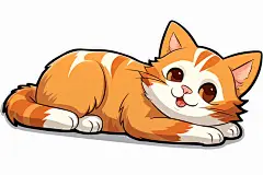 慵懒形象宠物猫咪小猫幼崽插画贴纸
