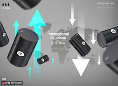 升降箭头国际石油原油价格环境优化海报 海报招贴 公益海报