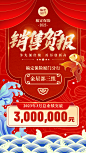 金融保险销售业绩表彰贺报喜报创意国潮风手机海报