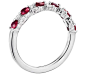 Ruby and Diamond Garland Ring in 18k White Gold (1/2 ct. tw.)