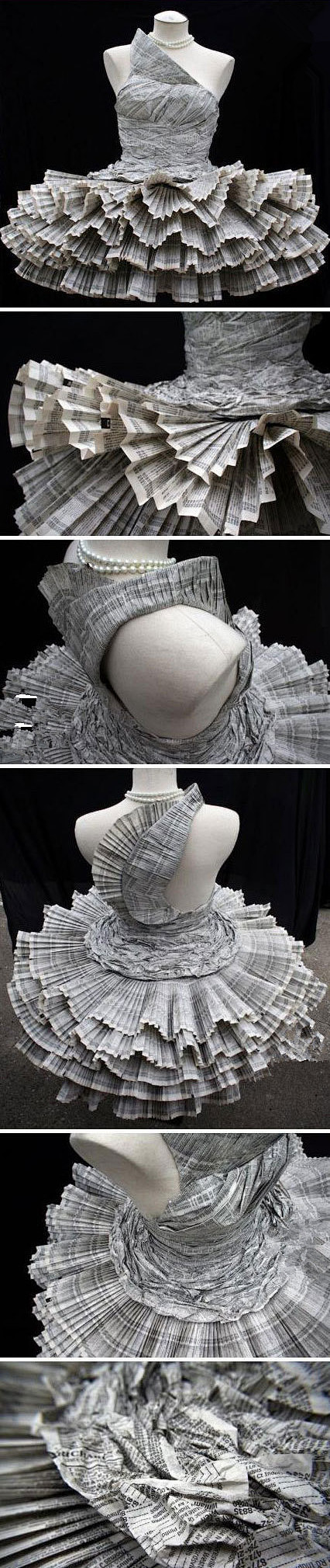 [【艺术创意】美妙，用纸张制作的时尚连衣...
