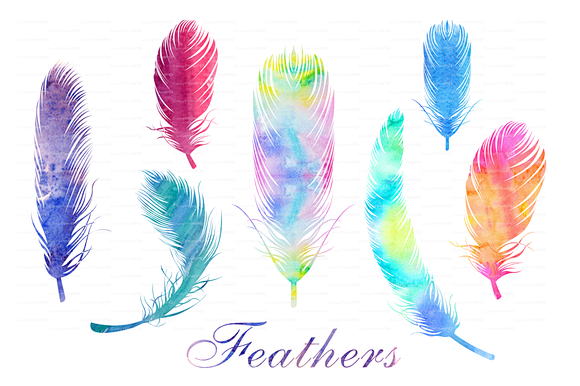 Watercolor Feathers ...