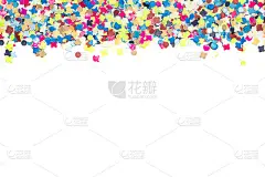 彩色纸屑在宽边上边缘