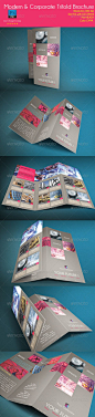 Modern & Corporate Trifold Brochure - Corporate Brochures@北坤人素材