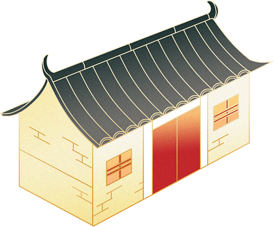 精致国潮可爱娃组建人物插画农舍