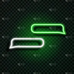 矢量现实孤立的霓虹灯复古讲话气泡在透明的背景装饰和覆盖。信息和网络的概念。