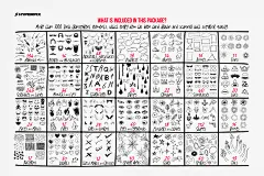 1000+潮流创意线条符号表情手绘卡通街头涂鸦图案PNG免扣设计素材 Hyper Hand Drawn